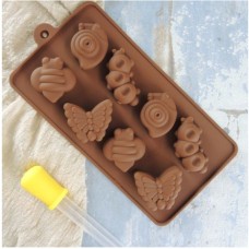 焙蒂絲 8連矽膠模 蝸牛毛毛蟲