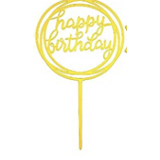 Cake Decorating Card Gold Multi Circle Lowercase