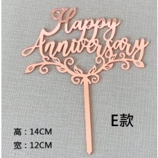 Cake Decoration Card Anniversary Pink Tree /PCS