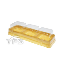 3入蛋黃酥盒 金底 透明蓋100 set