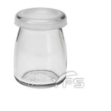 玻璃布丁/牛奶瓶(矮胖)附蓋子