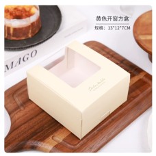 Cake Box 4吋黃色開窗蛋糕盒 130*120*70mm /PCS